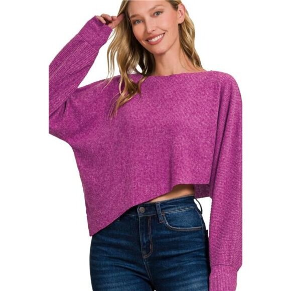 Zenana Ribbed Asymmetric Hem and Sleeve Top & Skirt Set - Picture 5 of 8